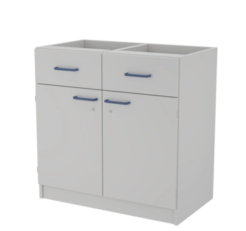 Металлическая двойая опорная тумба с 2 дверками и 2 ящиками ЛАБ-PRO ТОМДЯ2 86.50.86